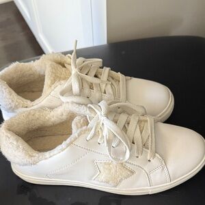 Portland Boot Company White Sherpa Stars Shoes Sneakers Size 8